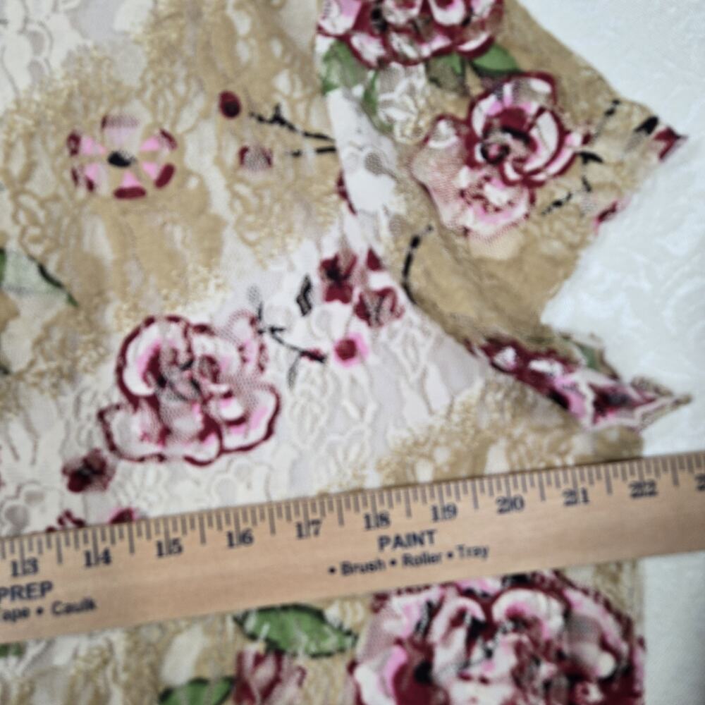Venezia Lace Top 18/20 Ivory Multi Button Front Flutter Sleeve Fairy Boho - Picture 13 of 16